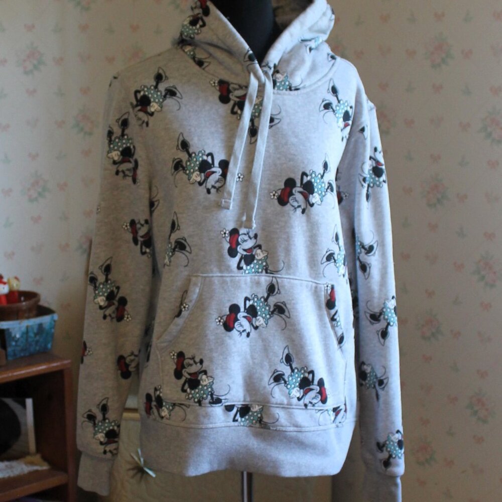Amazon Essentials / Disney Minnie Mouse Pullover Hoodie w/ Kangaroo Pocket, Med.